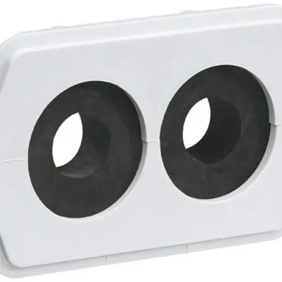 Plaque passe-câble Hager pour weber.hse 2×Ø38mm avec anneau réducteur 