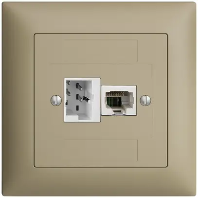 Boîte de raccordement ENC 1×TT,1×RJ45/u 4P EDIZIOdue ITplus ITM sand 