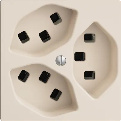 Presa EDIZIOdue 3×T23 crema, 16A, con morsetti innest. 