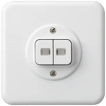 Kit front. INC basico bianco con 2 lenti bottone doppio86×86mm 