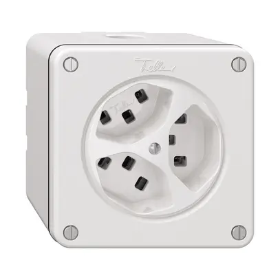 Presa NAPU NEVO, 3×T23, bianco 