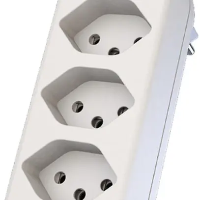 Tripla spina tipo 13 maxADAPTturn 10A 250V, 3×fronte, rotativo, bianco 