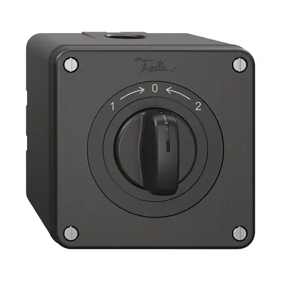 Contatto rotativo NAP NEVO, con manopola, KS, 1->0<-2, nero 