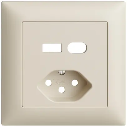 Kit di montaggio INC Feller EDIZIOdue per presa USB tipo A+C + tipo 13 crema 
