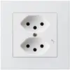 Prise ENC kallysto.pro 2×T13/1 blanc avec sécurité enfants 