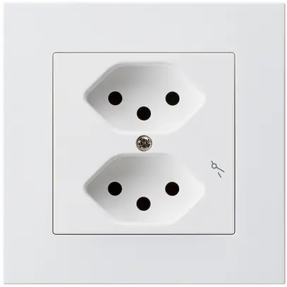 Presa INC kallysto.pro 2×T13/1 bianco con protezione bambini 