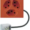 Presa INS 3×tipo 13 Hager FLF per cavo piatto Ecobus power L1 arancione 