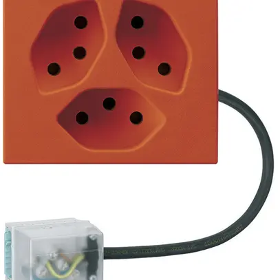 Presa INS 3×tipo 13 Hager FLF per cavo piatto Ecobus power L3 arancione 