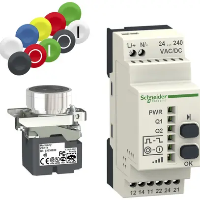 Pulsante e ricevitor.RF kit Schneider Electric 24…240VUC, metallo 