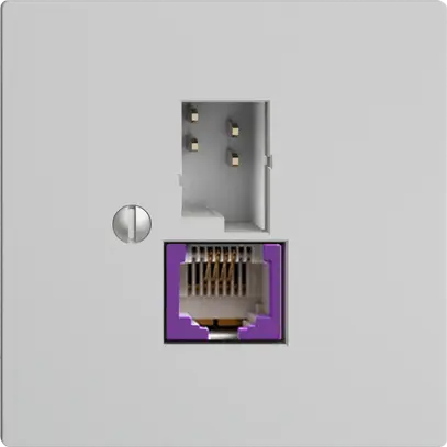 Presa T+T 6P/1×RJ45 DSL-a banda larga grigio chiaro EDIZIOdue 