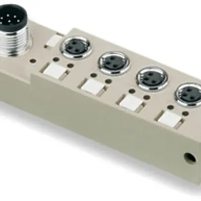 Verteiler Weidmüller SAI-4-S M8 L mit M12-Abgang, 4 Buchsen 3L M8 