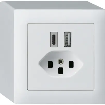 Presa di carica USB AP kallysto 18W PD 1×tipo A 1×tipo C T23 bianco 