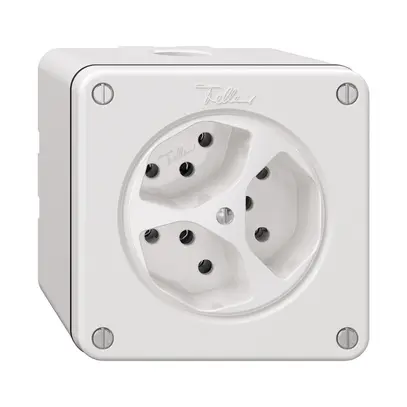 Prise NAPU NEVO, 3×T13, blanc 