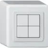 Poussoir KNX AP Hager BA basico Q quadruple 88×88mm blanc 