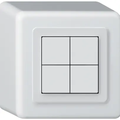Poussoir KNX AP Hager BA basico Q quadruple 88×88mm blanc 