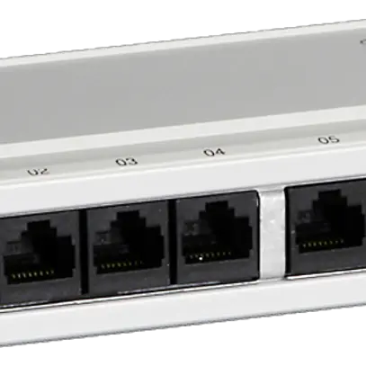 Patch box mini 8×RJ45u cat.6 UTP, grigio alluminio, non schermato 