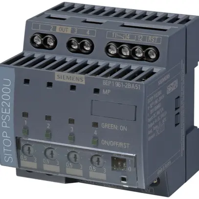 Module de sélectivité Siemens SITOP PSE200U, 24VDC/12A (4×3A), NEC Class 2 