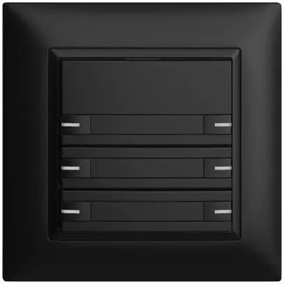Poussoir ENC KNX 6× EDIZIOdue noir RGB avec LED avec insert papier 