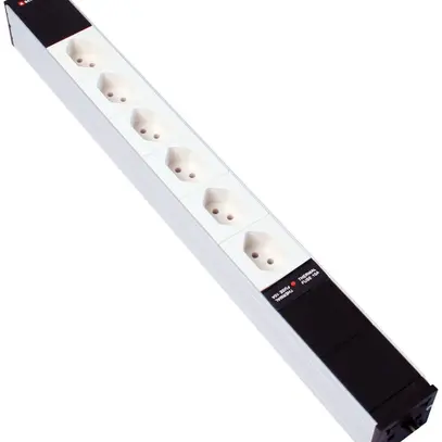 Prise multiple 19" 1UH 6×T13 Td3×1mm² 3m blanc 