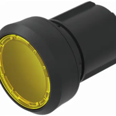Boîtier pour poussoir lumineux EAO45 haut jaune Ø22.3mm IP67/IP69K anneau noir 