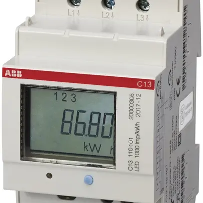 Contatore energia AMD ABB C13 110-301 IEC, 3×40A diretta, accaio, CEI 