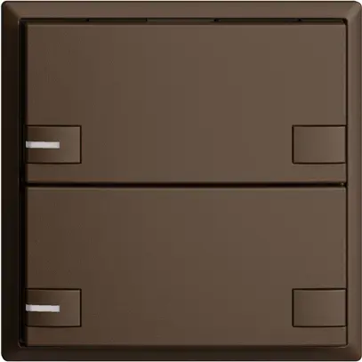 Poussoir ENC KNX 2× EDIZIOdue colore coffee RGB avec LED 