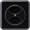Presa INC basico 2×tipo 23 nero con morsetti innest. 