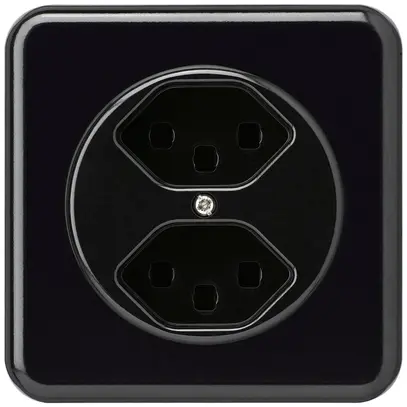 Prise ENC basico 2×type 23 noir avec bornes enf. 