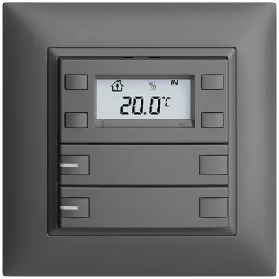 Poussoir RTH ENC KNX 2× EDIZIOdue FMI gris foncé, avec LED RGB 