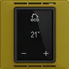 Thermostat d'ambiance EDIZIOdue F olive, avec écran, chauff.sol&conv. 