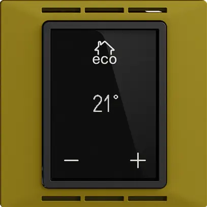 Thermostat d'ambiance EDIZIOdue F olive, avec écran, chauff.sol&conv. 