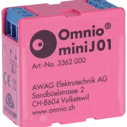 Attuatore di persiana RF INS Omnio miniJ01, 1-canale 2A/230VAC, EnOcean 