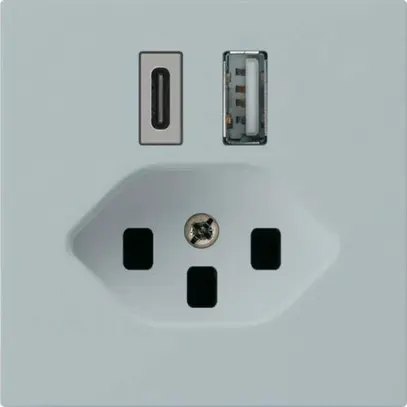 Prise de charge USB kallysto 18W PD 1×type A 1×type C T23 gris clair 