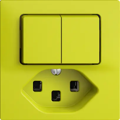 Combinaison 2×A-R/1L+T23 16A EDIZIOdue lemon 