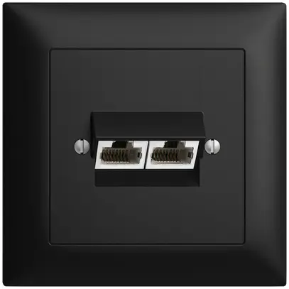 Prise de raccordement INC 2×RJ45/s 8P sép.no EDIZIOdue ITplus 