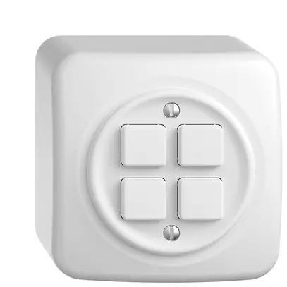 Tasto KNX AP STANDARDdue 4×con LED RGB, con sensore di temperatura, bianco 