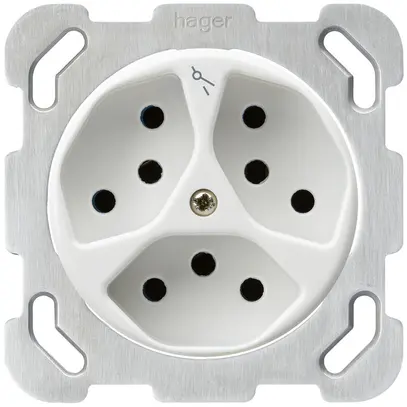 Inserto per presa INC basico 3×tipo 13/1 bianco con protezione bambini 
