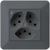 Prise ENC kallysto.trend 3×T13/1 anthracite avec sécurité enfants 