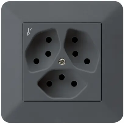 Prise ENC kallysto.trend 3×T13/1 anthracite avec sécurité enfants 