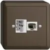 Presa AP 1×T+T,1×RJ45/u 4P EDIZIOdue ITplus ITM coffee 