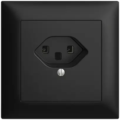 UP-Steckdose EDIZIOdue T23 16A schwarz, Schraubklemmen 