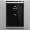 Thermostat d'ambiance EDIZIOdue F silver, avec écran, chauff.sol&conv. 