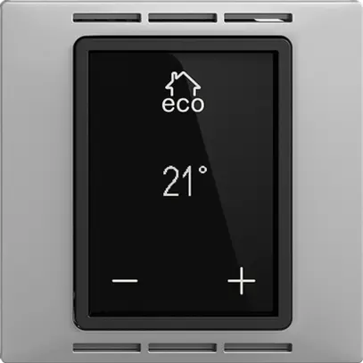 Thermostat d'ambiance EDIZIOdue F silver, avec écran, chauff.sol&conv. 