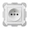 UP-Steckdose kallysto 2P+T weiss mit Befestigungsplatte 