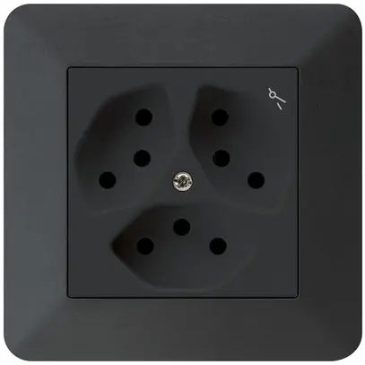 Presa INC kallysto.trend 3×T13 nero con protezione bambini 