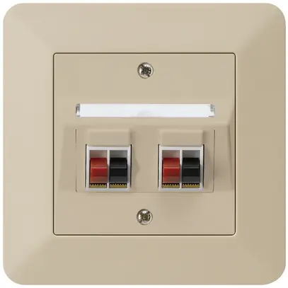Prise ENC audio kallysto.trend 2× beige borne à étrier pour 2 haut-parleurs 
