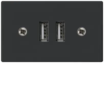 Prise INC 2×USB HA FLF 2400mA noir 