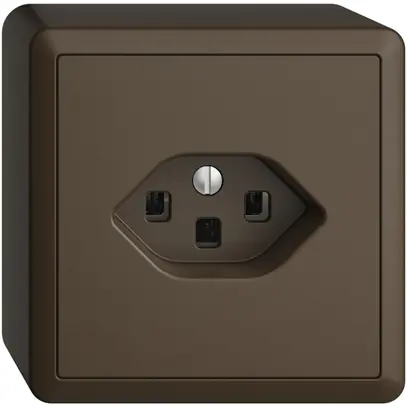 Prise AP EDIZIOdue T23 16A coffee, avec bornes enf. 