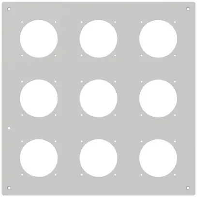 Plaque de montage ENC robusto 3×3 aluminium, gris 
