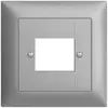 Kit frontal EDIZIOdue silver 88×88mm 4×RJ45 